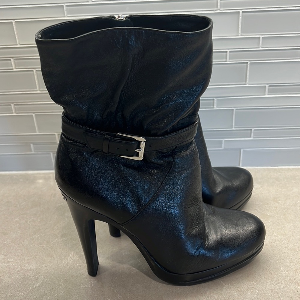 Michael Kors Black Leather Booties - size 8